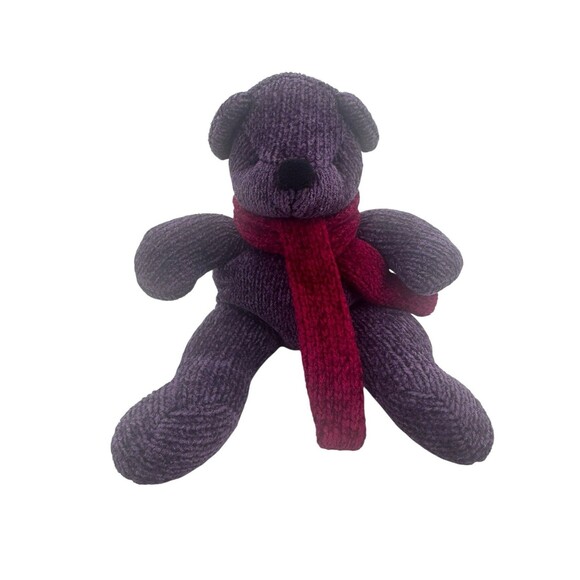 Pottery Barn Nicholas Bear w/Red Scarf Weighted Bottom Stuffed Plush, Vintage 8” - Picture 11 of 11